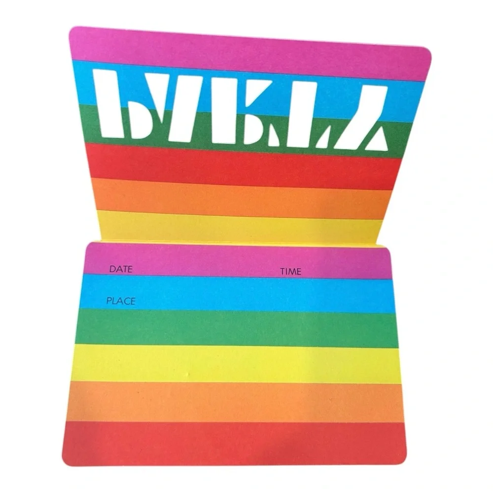 VTG Hallmark Rainbow Party Invitations PRIDE 1 in Package 17 Loose 25 Total READ
